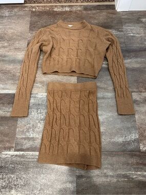 Oak and Fort Cable Knit Brown Women's Skirt